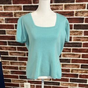 Dress Barn Light Blue Short Sleeve Top